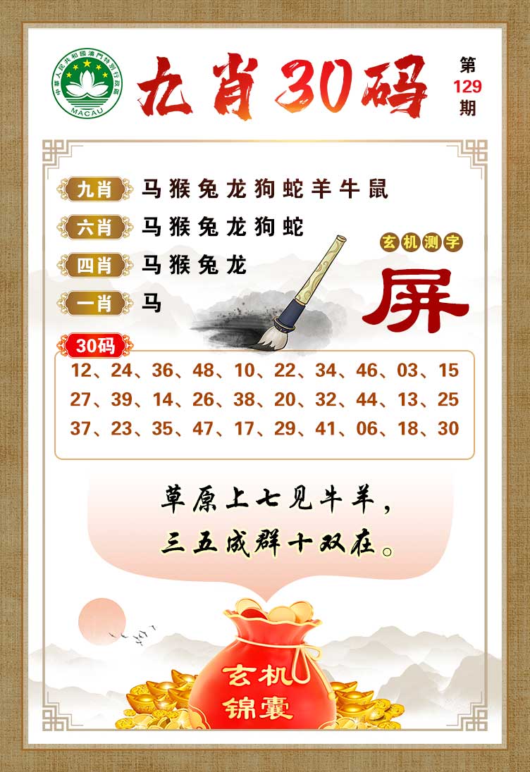 九肖30码