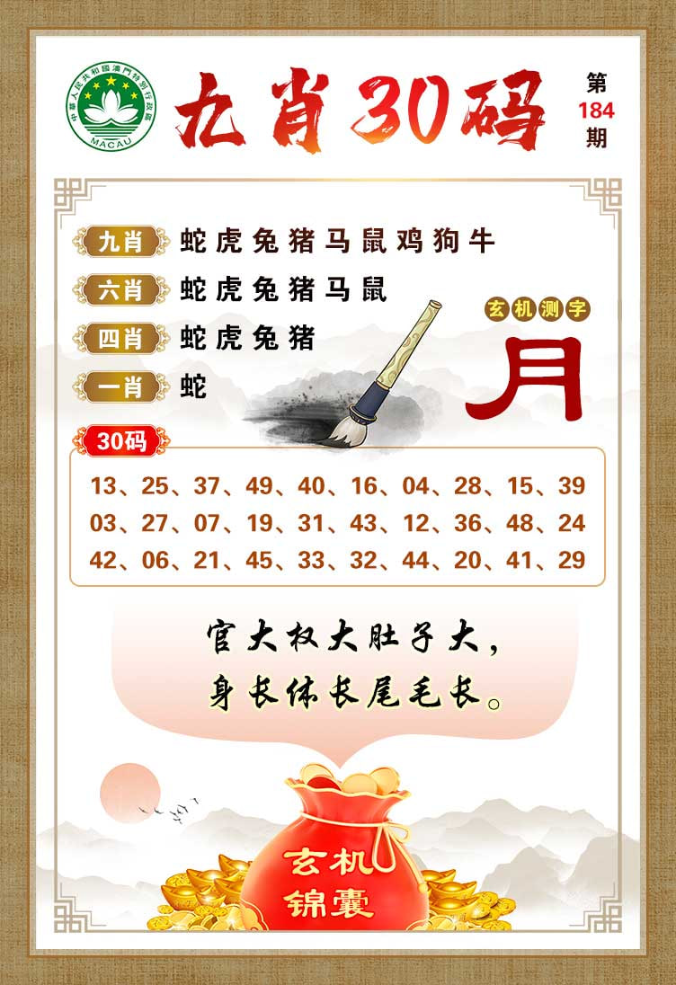九肖30码